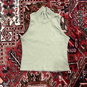 Big Bud Press Sleeveless Essential Turtleneck in "Khaki Grey" Size Medium